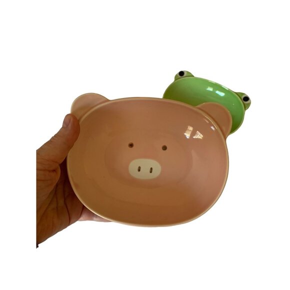 WALT DISNEY WORLD EPCOT JAPAN PAVILION Set 2 PIG and FROG FACE BOWLS - Picture 2 of 9